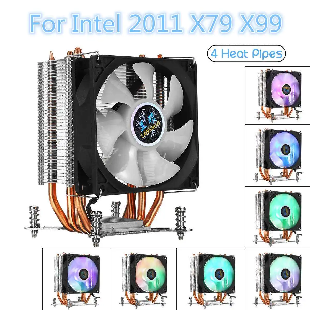 Кулер для процессора Intel LGA 2011 X79 X99 4 медных тепловых трубки радиатор