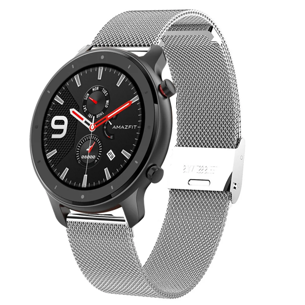 Металлический ремешок для Amazfit GTR 47 мм 42 мм умный ремешок для часов 20 22 мм ремешок для Xiaomi Huami Amazfit BIP GTS Pace Stratos браслет