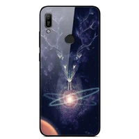 glass case for huawei y6 2019 phone case back cover with black silicone bumper series 2