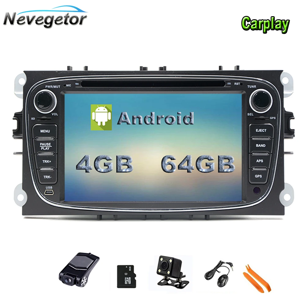 7 ''Android 10 для FORD FOCUS Mondeo S MAX Galaxy kuga GPS Навигация стерео IPS экран мультимедийный