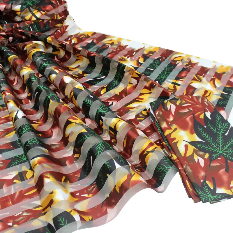 YJ851023S9 African wax ankara fabric hot selling silk organza fabric ribbon organza fabric for dress 4+2yards - Цвет: YJ851023S9