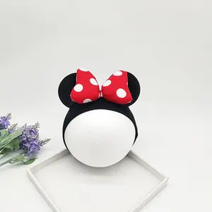 Повязка на голову с бантом для девочек, детский аксессуар для волос в форме сердца, с большим бантом