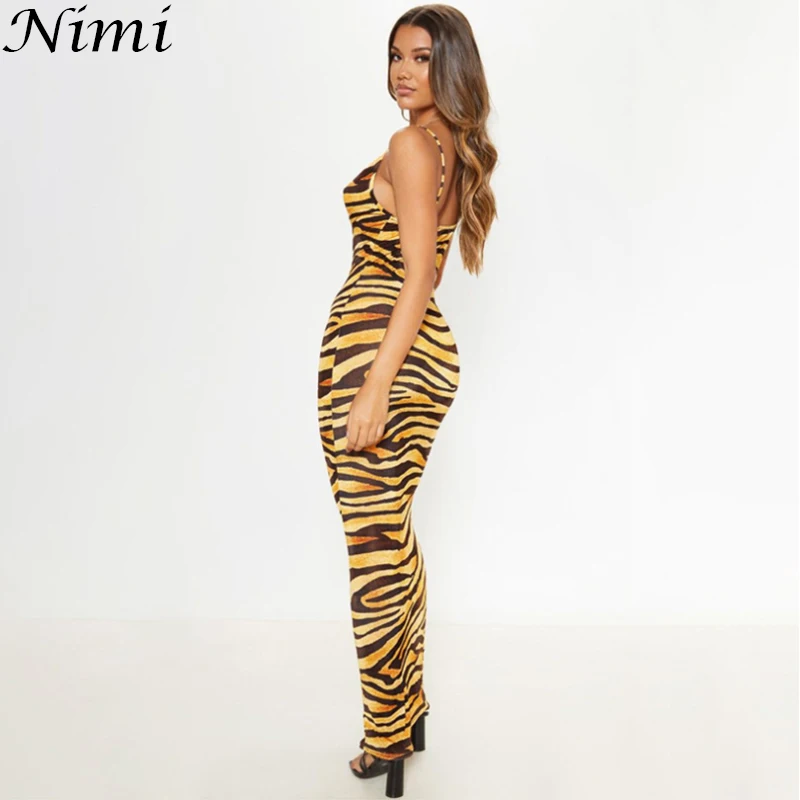 

NiMi Women Dresses Summer 2021 Fashion Sexy Dress Slip Off Shoulder Backless Sukienki Moda Feminina Verao Sundresses Printing