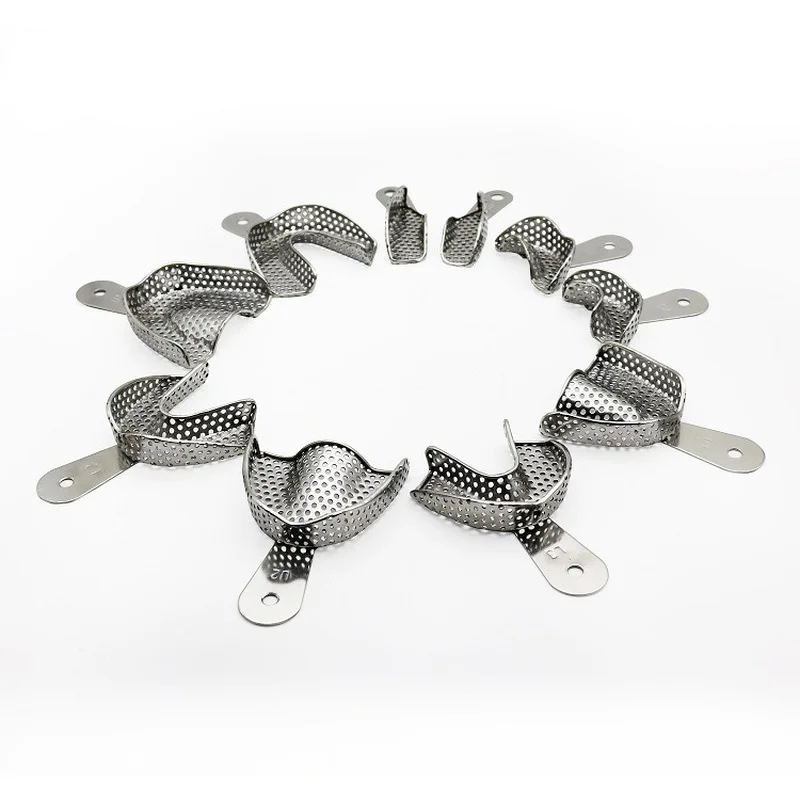 

1 Set Dental Lab Equipment L/M/S Size Upper Lower Stainless Steel Impression Trays For Dental Lab Free Shipping