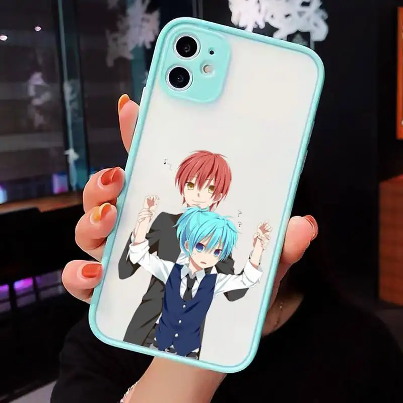 Чехол для телефона Assassination Classroom для iPhone 12 11 Mini Pro XR XS Max 7 8 Plus X, матовый прозрачный синий.