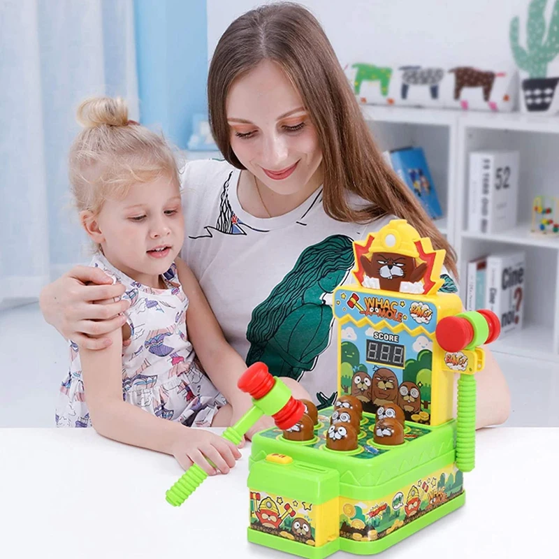 

Whac-A-Mole Game, Active, Early Educational Toys for 3-8 Year Kids with Music,Lights(2 Soft Hammer)