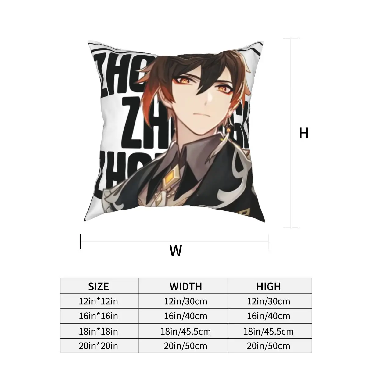 

Zhongli Genshin Impact Game Pillowcase Printing Polyester Cushion Cover Decorative Throw Pillow Case Cover Home Wholesale 18''