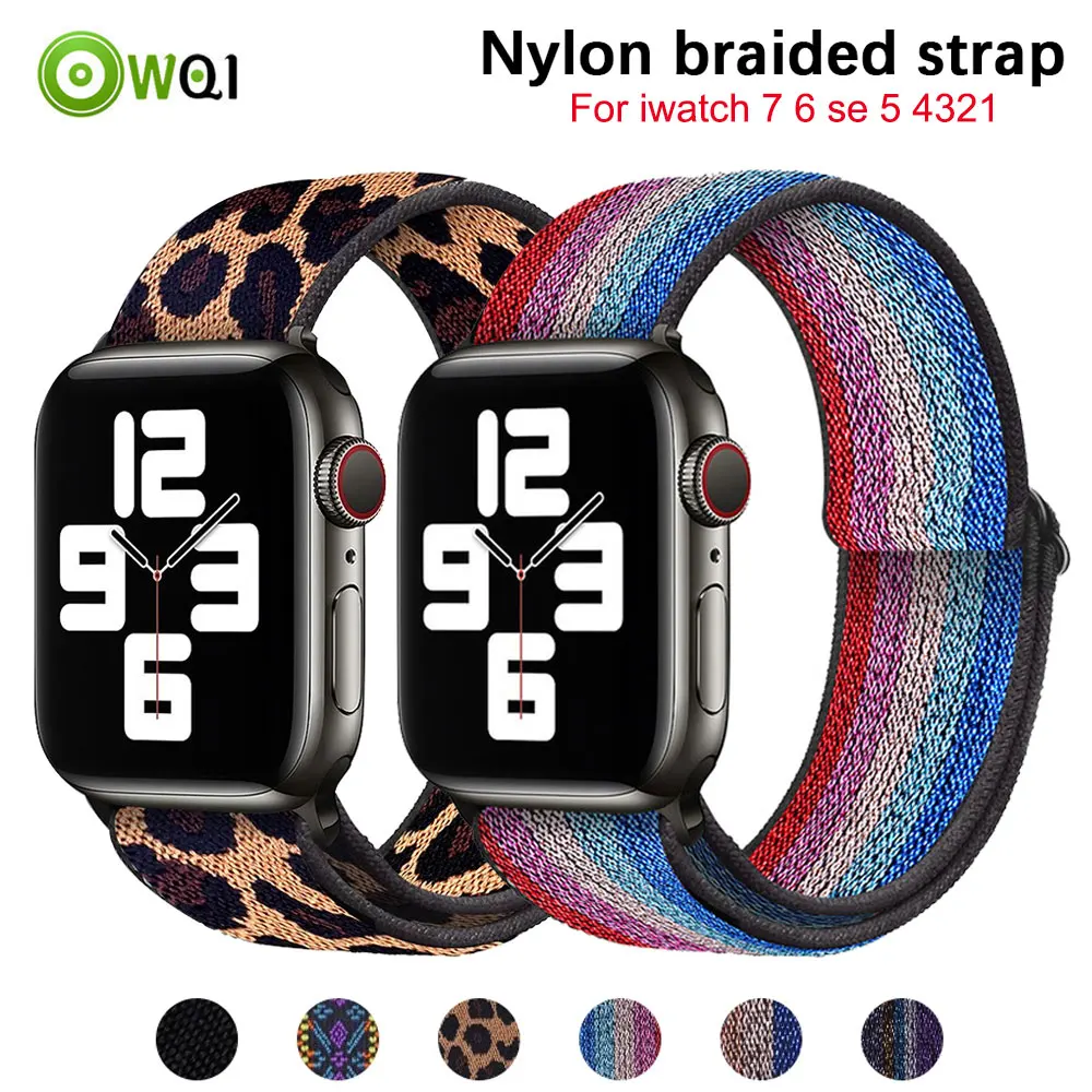

Soft Nylon Loop Watchband For Apple Watch Band 38mm 42mm 40mm 44mm Series 6 SE 543 Elastic Buckle For iWatch 7 Strap 45mm 41mm