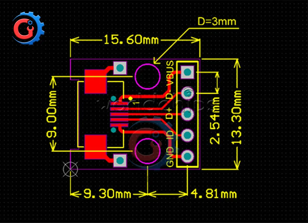 5 шт. MICRO USB к DIP адаптер 5pin гнездовой разъем b Тип PCB конвертер макетная плата USB-01