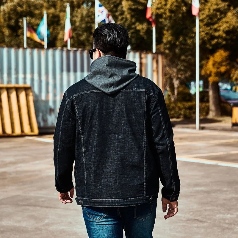 Autumn male plus fertilizer increase denim jacket scorpion wear loose shirt big person extra large size coat 6XL | Мужская одежда