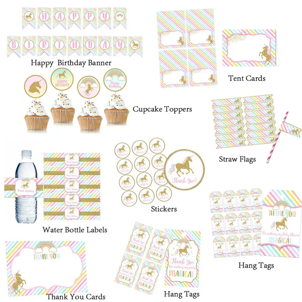 Единорог вечерние украшения для торта день рождения декоративный Бэйби шауэра