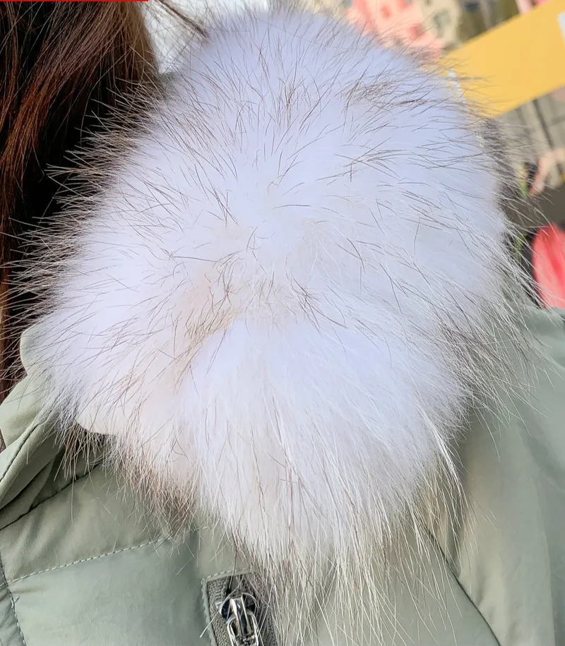 

JCHB 2021 Women's Jacket Winter White Duck Down Jacket Female Jacket Woman Real Raccoon Dog Fur Hooded Coats Warm Down Coat NYFS