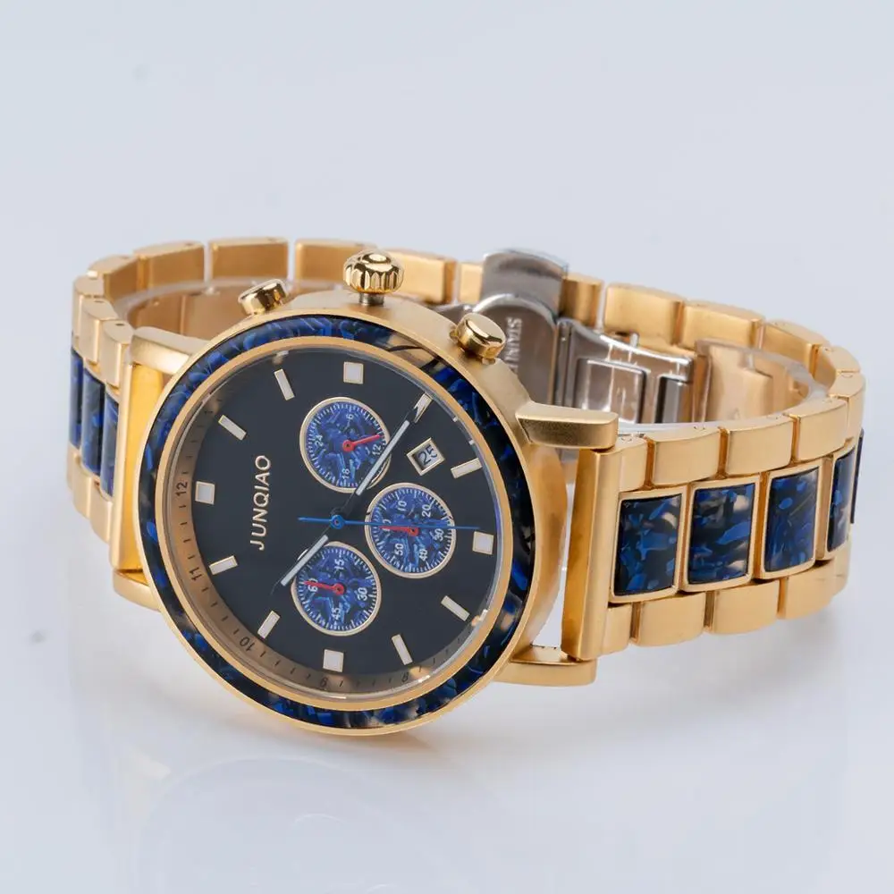 

2020 High-end Sandalwood Men's Watch Large Dial ROUND Quartz Watches Chronograph Auto Male Clock Zegarek Meski Relogio Masculino