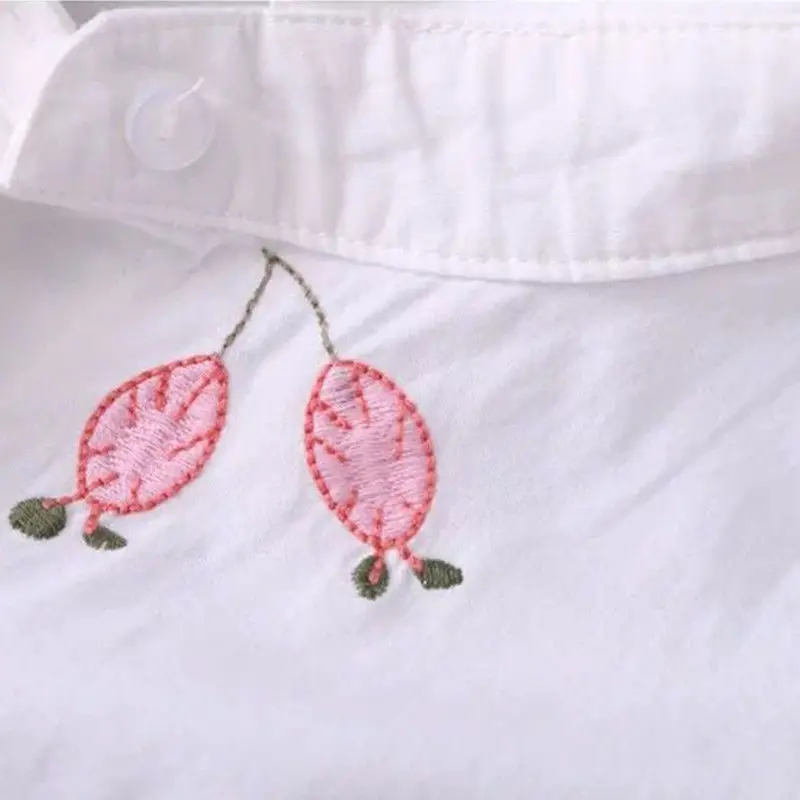 Белая женская рубашка из 100% хлопка Новинка лета 2021 винтажная свободная прямая