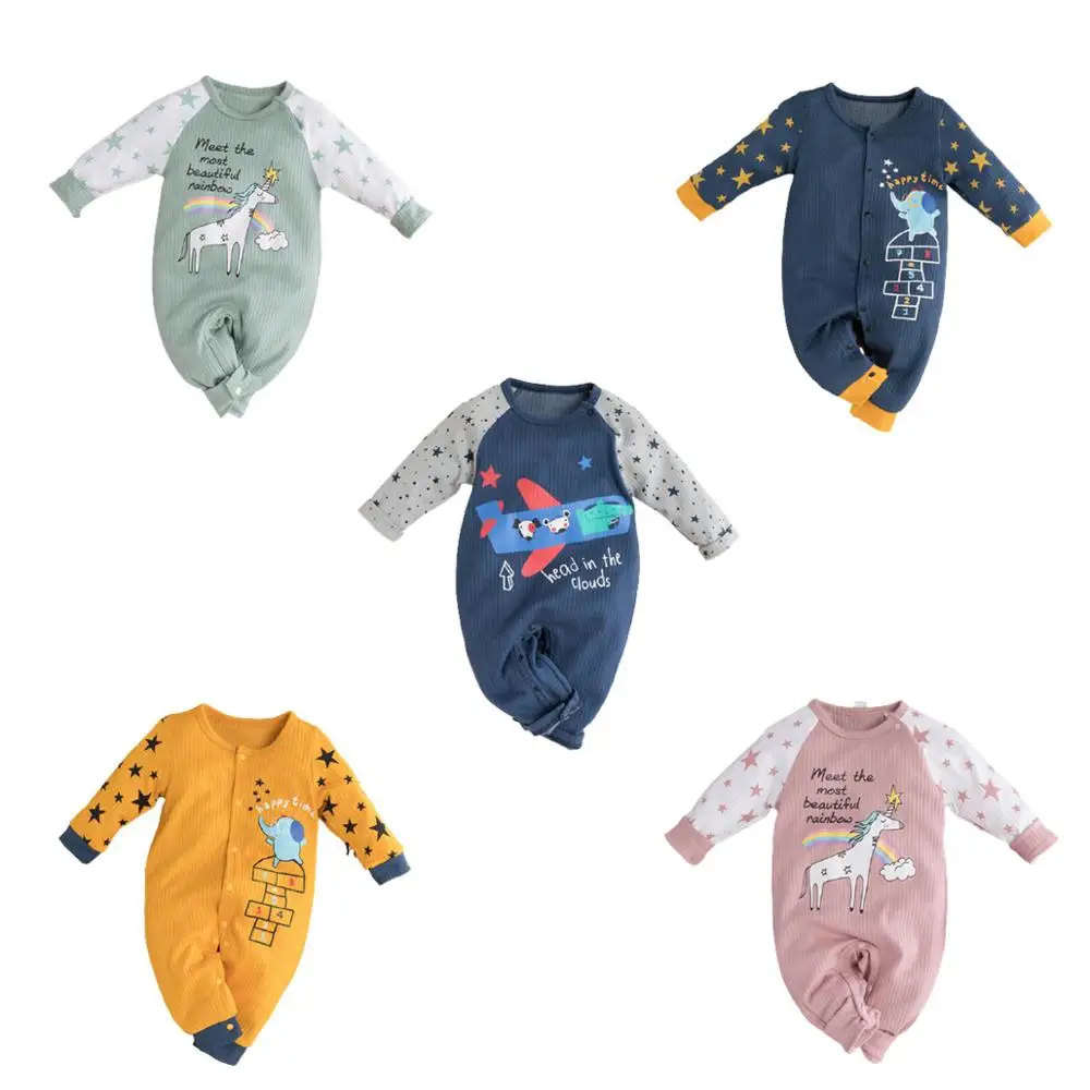 Комбинезон с длинным рукавом и принтом в виде звезд для новорожденных девочек