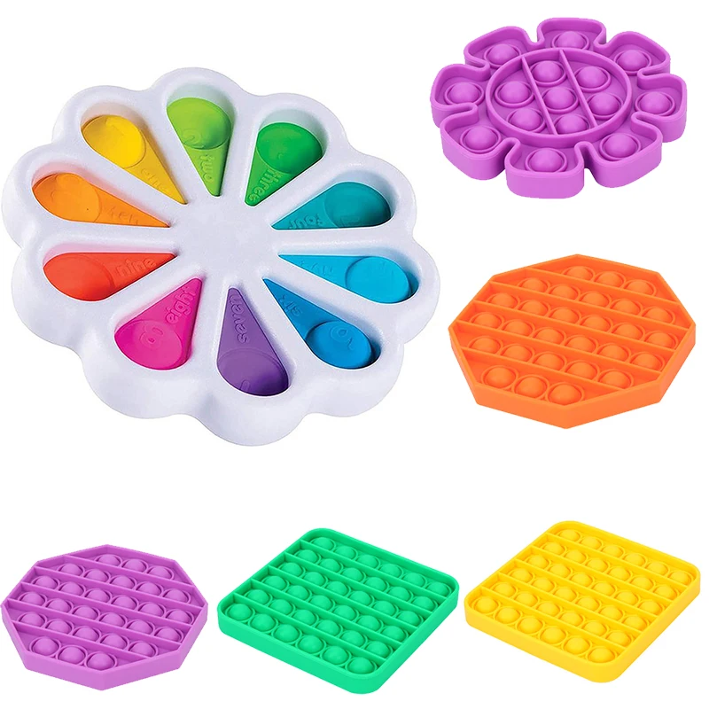 

Newest Pops It Simple Dimple Fidget Toy Brain Stress Relief Hand Toys For Kids To Use Soft Silicone Decompression Antistress Toy