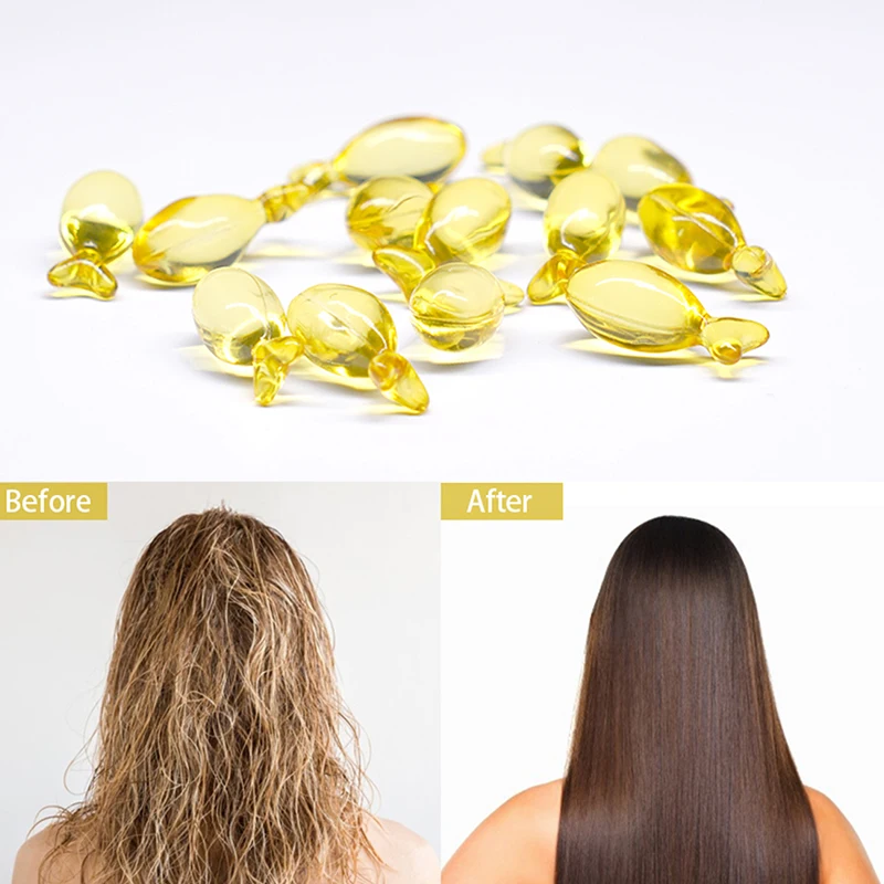 10Pcs Hair Vitamin Capsule Pro Keratin Complex Oil Smooth Silky Serum Moroccan Anti Loss Mask Repair Damaged | Красота и здоровье