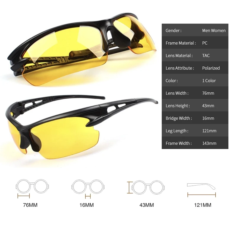 Антибликовые очки для вождения ночного видения уличные водители с защитой UV400