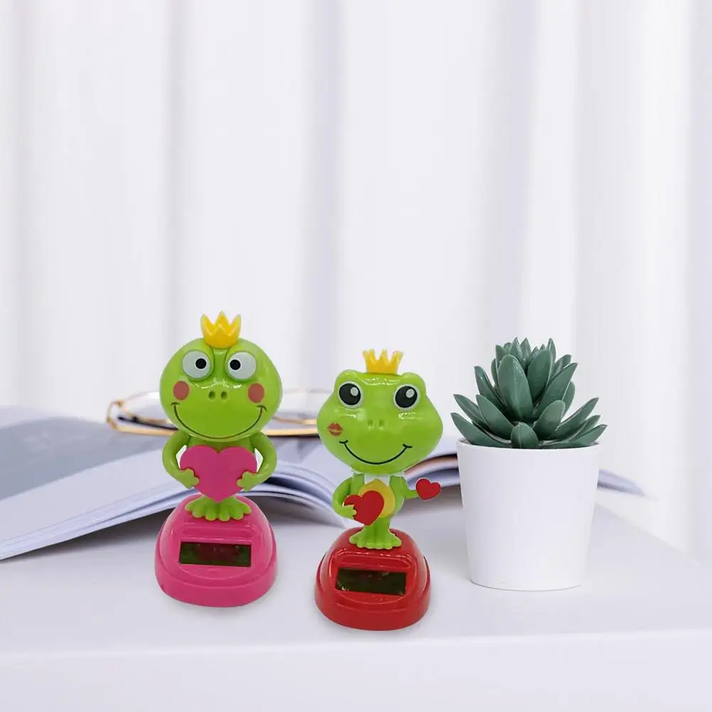 Solar Shaking Head Doll Swinging Frog Car Decoration Cartoon Interior Kids Toys Gift |
