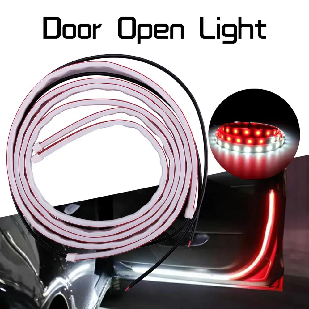 

NEW 2PCS Car Door Opening Warning Lights 144LED Strobe Flashing Anti Rear-end Collision Safety Lamps Welcome Flash Light