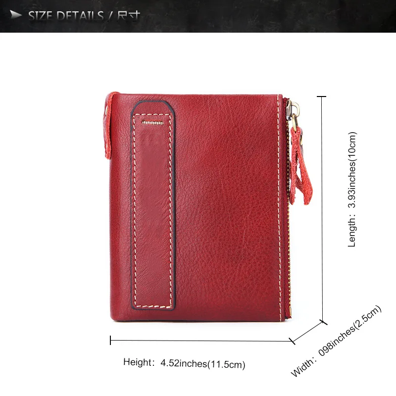 

New Vintage Small Women Wallets Female Genuine Leather Womens Wallet Zipper Design With Coin Purse Pockets Mini Wallet