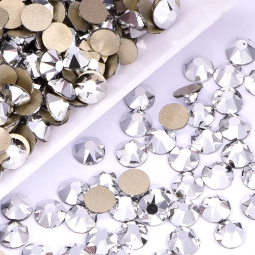 Mine silver Новые цвета 8 больших+ 8 маленьких граней ногтей Стразы Кристалл AB стекло SS20 не горячей фиксации украшение для ногтей горный хрусталь одежды H0959 - Цвет: Mine silver