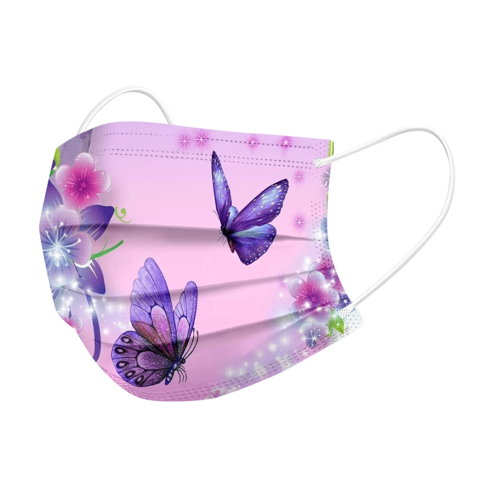 

50pcs Adult Butterfly Print Disposable Mask Mascarillas Infantiles Adult Disposable Face Masks Industrial 3ply Ear Loop Facemask