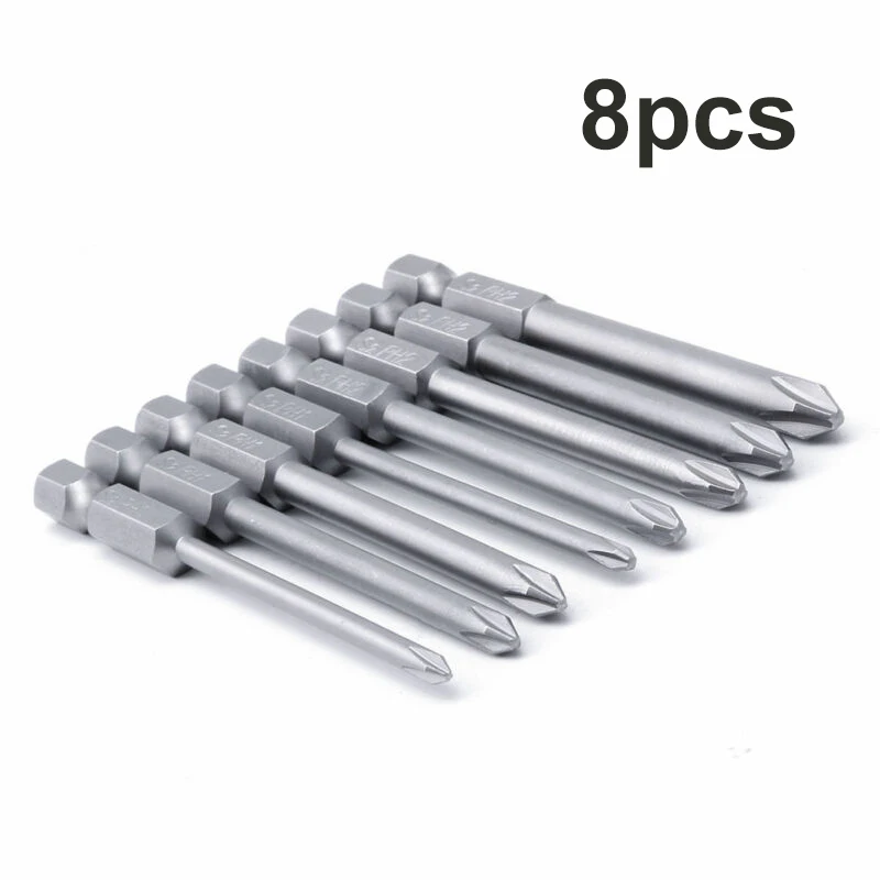 

Cross Screwdriver Bits Hex shank Alloy Steel Silver Drilling Attachment Tool
