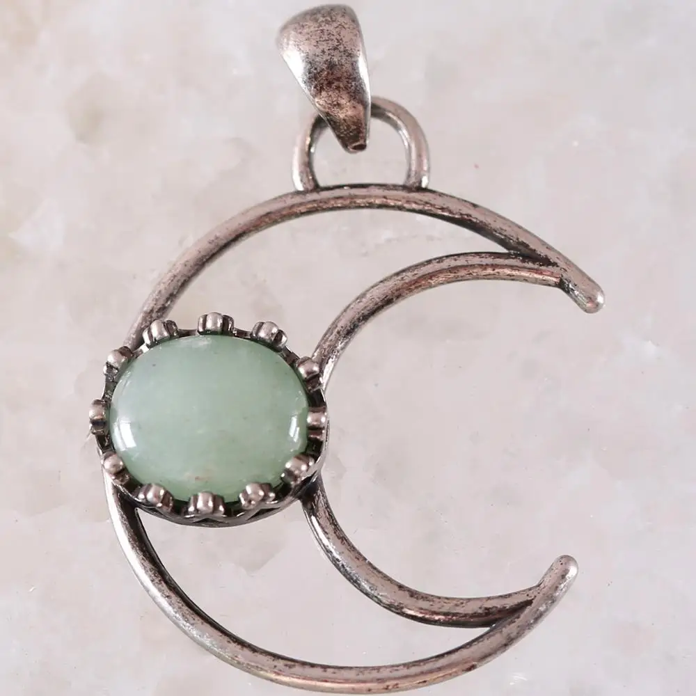 Очаровательное ожерелье с подвеской натуральный драгоценный камень зеленый