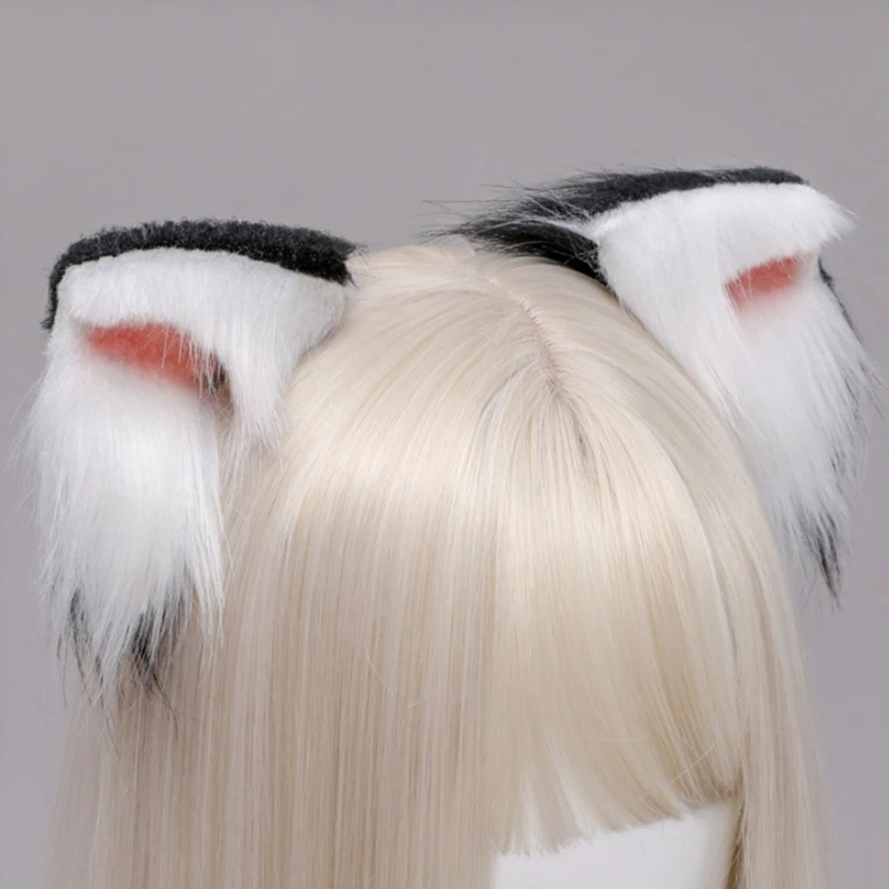 

Lovely Faux Fur Kitten Ears Lolita Hair Clips Japanese Anime Cosplay Furry Animal Hairpins Halloween Costume Party Props