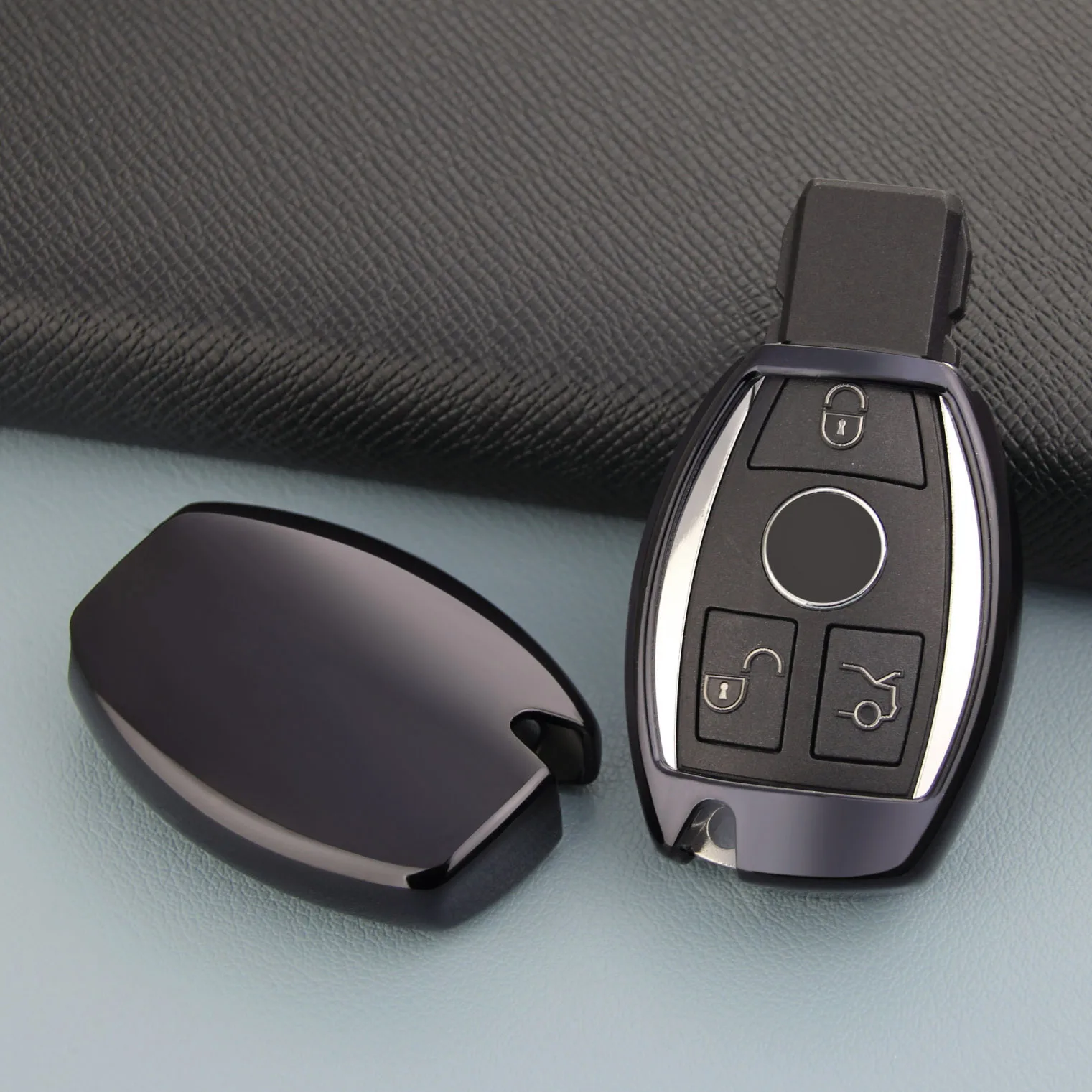 

Black Thin Smart Car Key Fob Cover Case Holder For Mercedes-Benz A B C E S G ML V CLA CLS GLA GLC GLE GLK GL GLS SL SLK Class