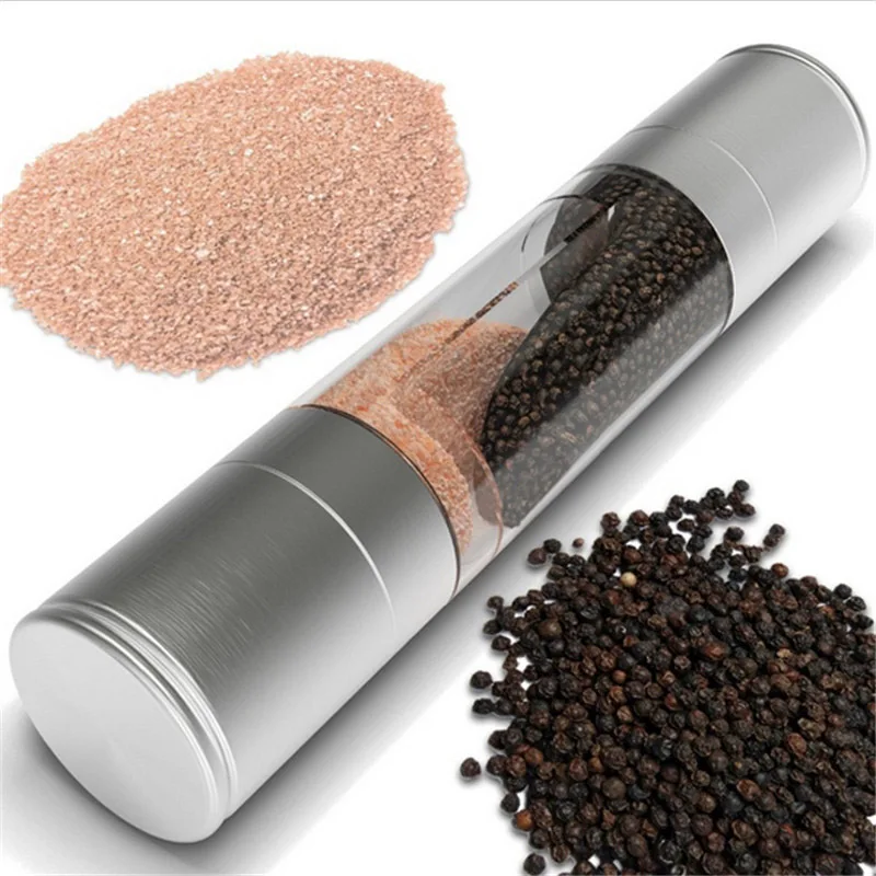 Новая продажа Нержавеющая сталь 2 в 1 соль перец Мясорубка двойная ручная