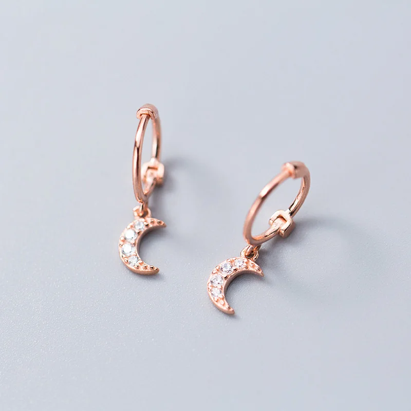 XY1235 Rose ElfoPlataSi Для женщин s Мода 925 твердого стерлингового серебра Звезда CZ серьги-гвоздики для Для женщин Стерлинговое Серебро-бижутерия XY1234 - Окраска металла: XY1235 Rose