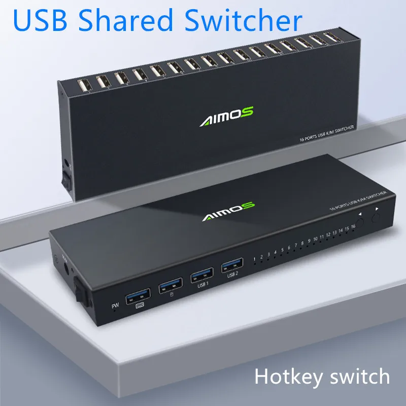 USB 2 0 переключатель KVM разветвитель для 16 ПК совместное использование принтера
