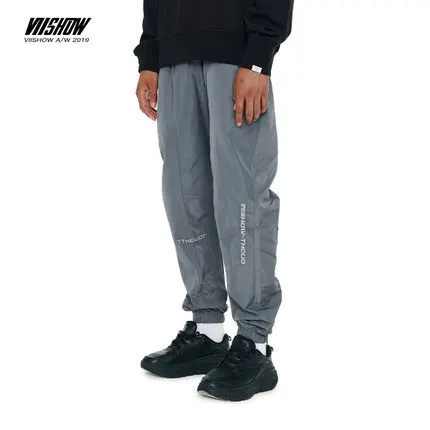 Gray VIISHOW осенние черные мужские спортивные штаны для фитнеса, уличная одежда, крутые штаны в стиле хип-хоп, повседневные штаны KC1982193 - Цвет: Gray