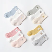 3 pairslot spring autumn baby socks newborn solid color cartoon infant baby soft toddler socks childrens soft cotton socks