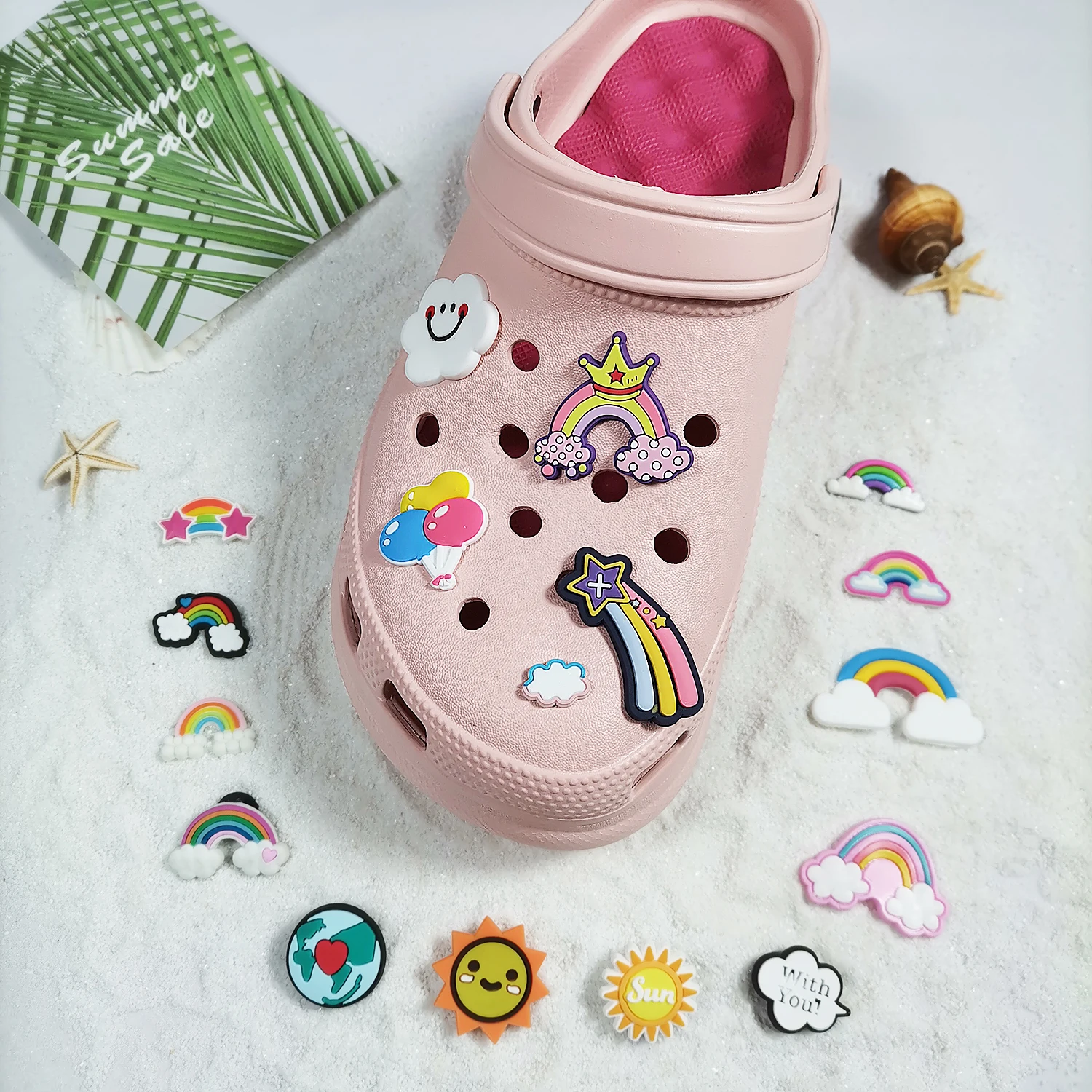 1 шт. милые Подвески солнце облако радуги украшение для обуви декор Croc Jibz милый