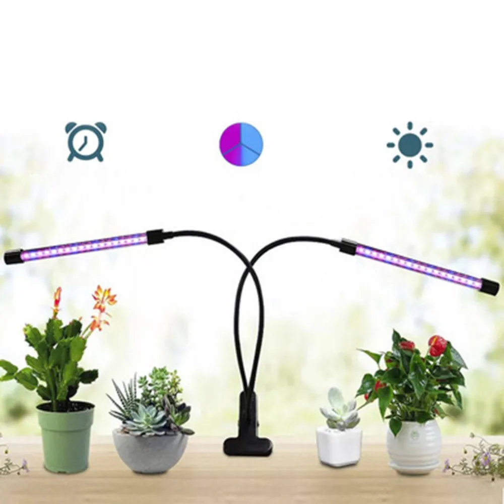 12/24/36 Вт двойной головы светодиодный рост светильник с зажимом Гибкая