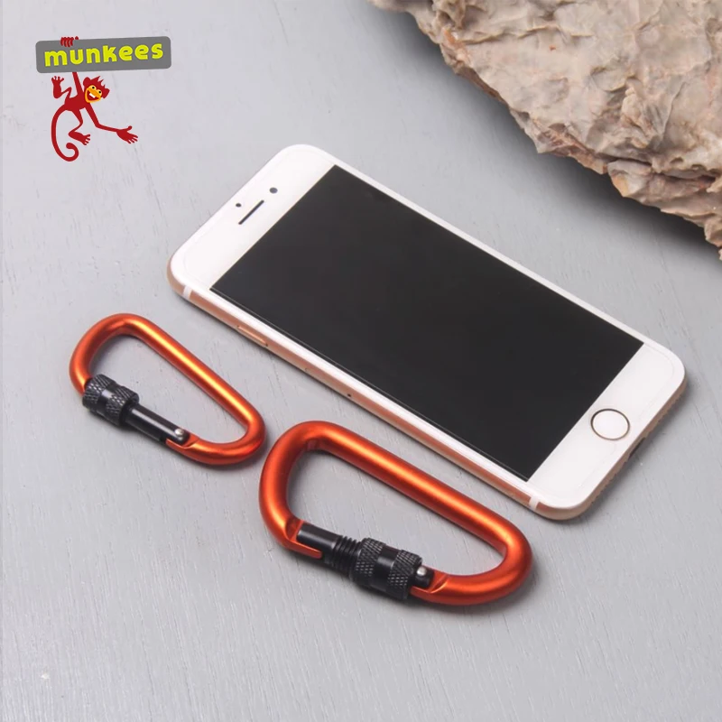 2 шт./упаковка D-образный карабин с замком для ключей