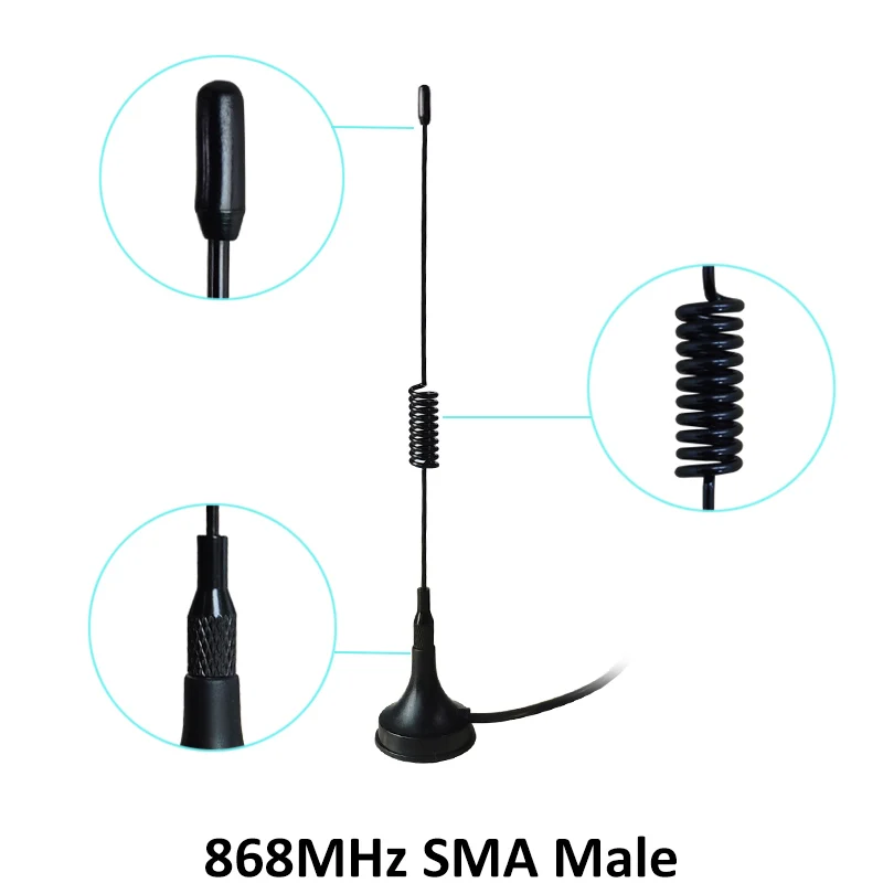 868 МГц 900-1800 МГц GSM антенна 3g 5dbi SMA Male с кабелем 300 см 868 МГц 915 МГц antena присоска антенна База Магнитные антенны