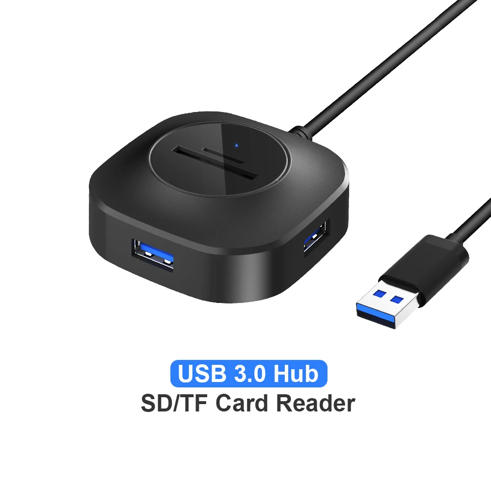 

Концентратор USB 3,0 с кардридером SD/TF, портативный, сверхскоростной, совместим со всеми ноутбуками