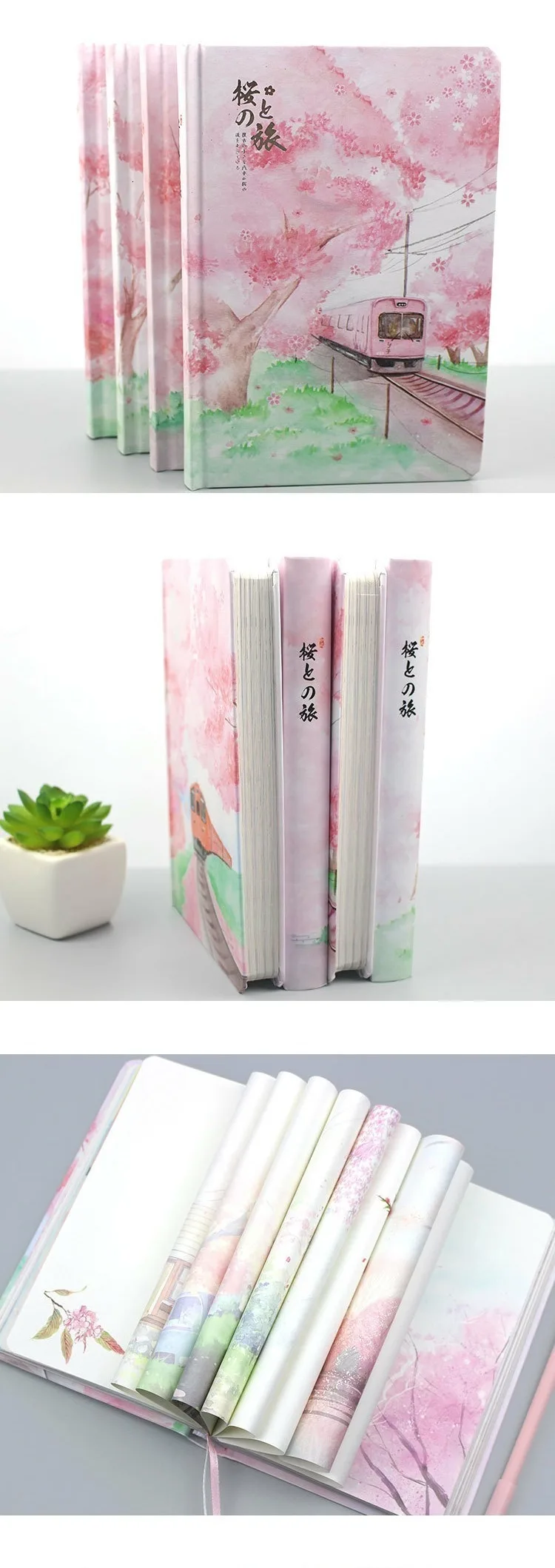 Sakura записная книжка для девочек, наполнитель бумаги, цветной планировщик, внутри страницы, подарок, канцелярские принадлежности, школьные принадлежности, пули, журнал, kawaii
