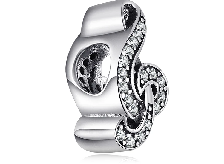 Jewelrypalace скрипичный ключ кубического циркония очарование Бусины Браслеты 925 серебро