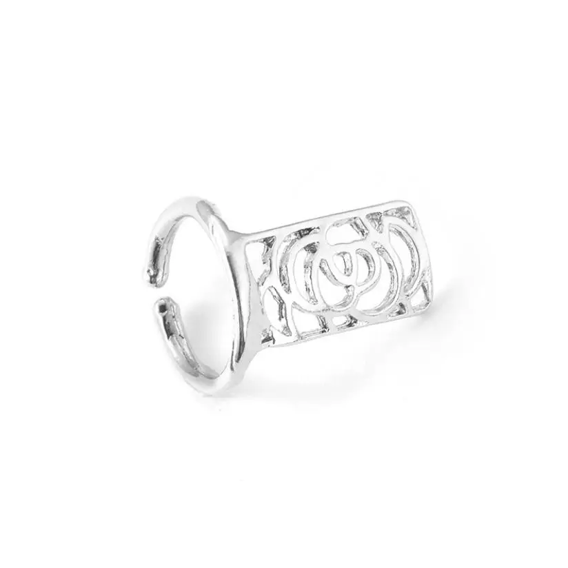 Корейский стиль полые металлические розы ногтей кольцо для женщин девушек 2019