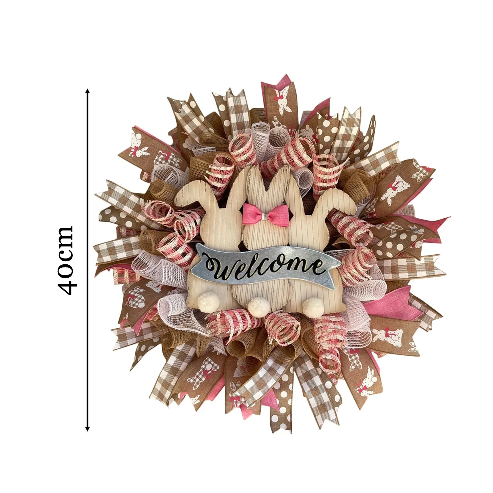 

Gnome Easter Bunny Wreath For Front Door With Flowers And Eggs Gnome Easter Wielkanoc Dekoracje Easter Decorations For Home