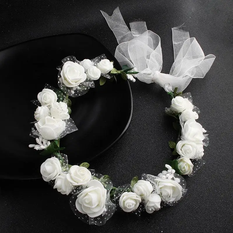 Головной убор 50 см свадебные аксессуары для волос искусственные цветы венок
