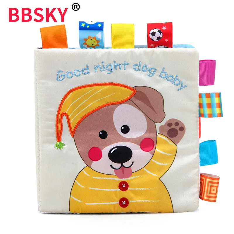 Sallybaby собака этикетка Baby книга из ткани для детей может не оторвать плохо раннее