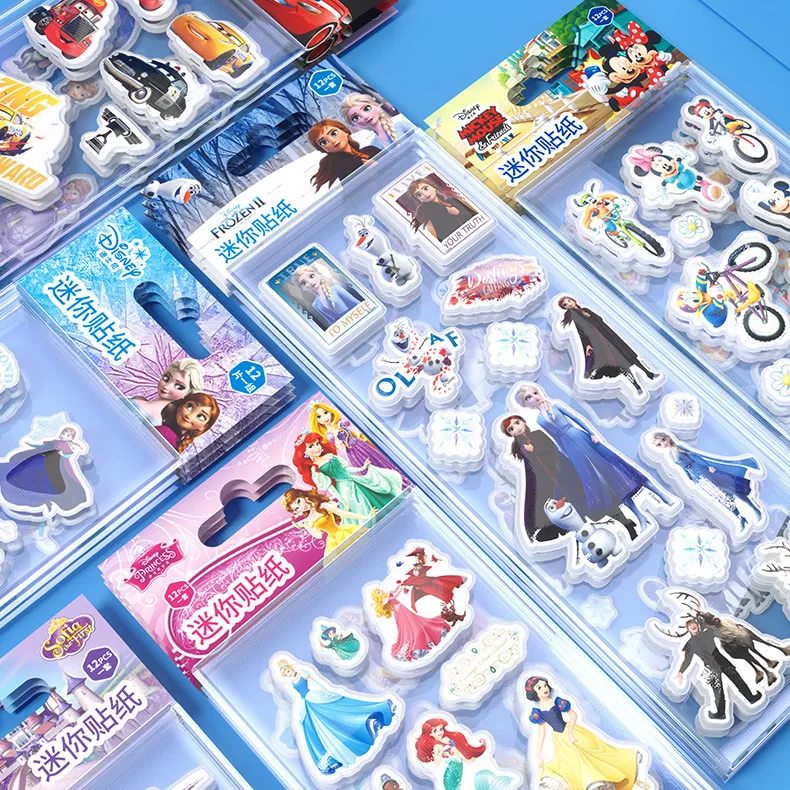 12 шт. различные объемные пышные наклейки диснеевские Замороженные Микки Минни
