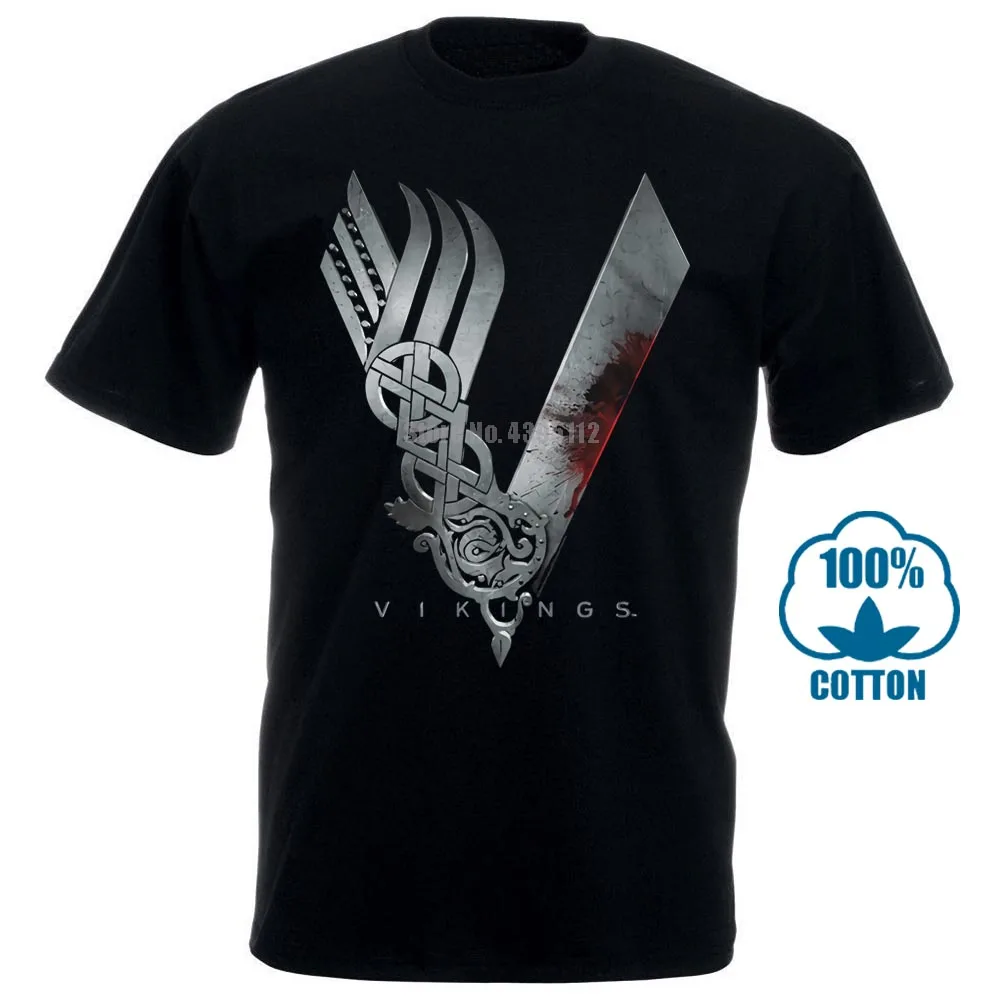 Викинги удивительный логотип викингов лицензированных взрослых Футболка