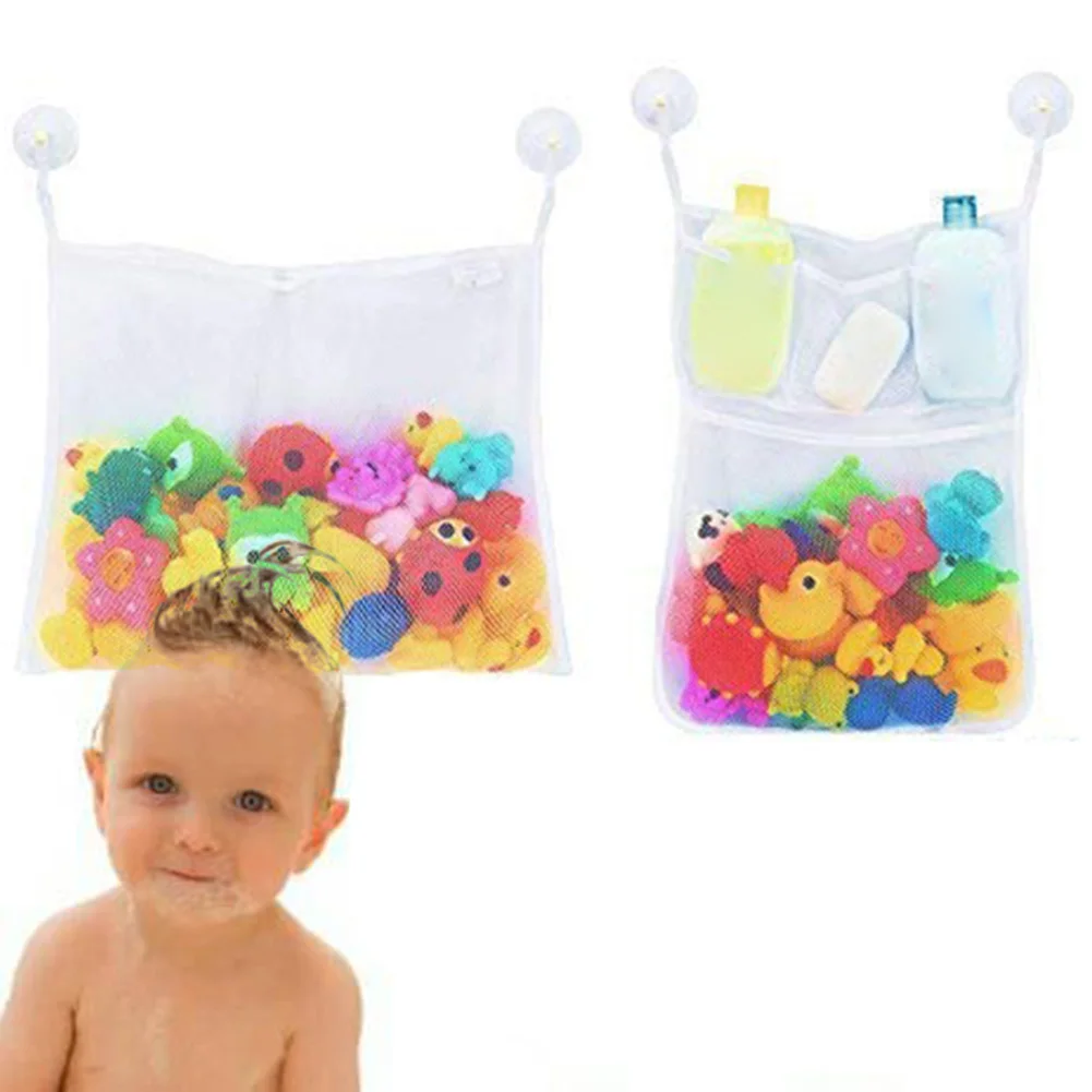 

2pcs Bathroom Storage Bag Wall Mounted Toy Mesh Storage Bag with Hook for Bathroom BDF99